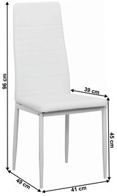 Scaun, piele eco albă/metal alb, COLETA NOVA