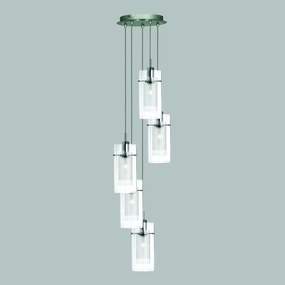 Lustra suspendata design modern Duo 5L crom 2305-5 SRT