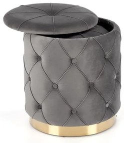 SET 2x taburet POLLY d. 40/44 cm gri/auriu