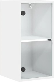 vidaXL Dulap de perete cu uși din sticlă, alb, 35x37x68,5 cm