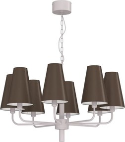 Candelabru pe lanț TORTOLA, 8 x E14, 15 W, 230 V, maro/crem