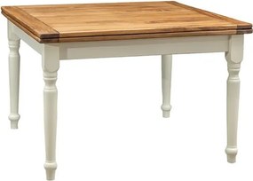 Masa pliabila, L120(240) 120 80 cm, culoare natur alb antic, Lemn masiv