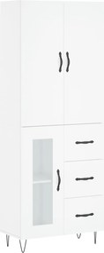 vidaXL Dulap înalt, alb, 69,5x34x180 cm, lemn compozit