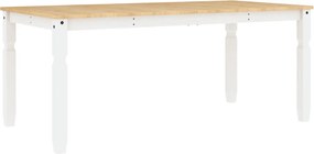 vidaXL Masă de sufragerie "Corona", alb 180x90x75 cm lemn masiv de pin