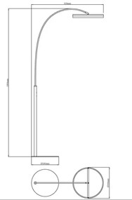 Globo 67179S - Lampadar LED reglabil DELLA cu comandă tactilă, 24W/230V, 3000-6000K