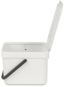 Brabantia Coș de colectare selectivă a deșeurilor Sort&Go 1005514, 6 l, Mâner, Montabil pe perete, Gri deschis