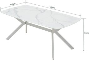 Masă de grădină Ballena cu blat de sticlă