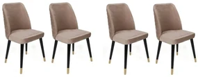 Set de scaune de sufragerie Hugo Beige și Negru, 4buc.