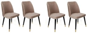 Set de scaune de sufragerie Hugo Beige și Negru, 4buc.