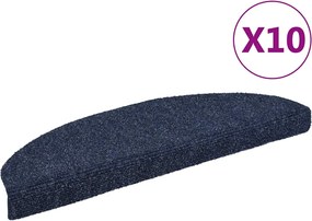 vidaXL Covorașe autoadezive pentru scări, 10 buc., 65x21x4 cm, albastru, semirotunde, mari