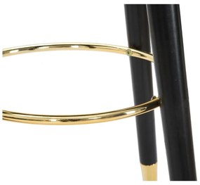 Scaun de bar negru/auriu tapițat (înălțime șezut 74 cm) Paris – Mauro Ferretti