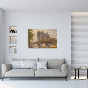 Tablou - Robert William Vonnoh, Notre Dame de Paris, reproducere (90x60 cm)