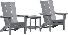 vidaXL Scaun pentru Grădină 3 pcs Gri deschis 80.5 x 74.5 x 92 cm