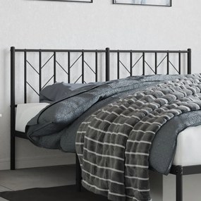 vidaXL Tăblie de pat metalică, negru, 160 cm