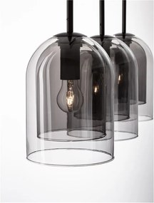 Lustra cu 3 pendule modern Velor fumuriu