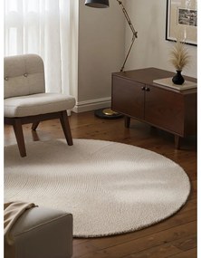 Covor în culoare naturală deschisă, țesut manual, rotund, din lână ø 120 cm Eleni Natural White – Hanse Home