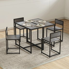 HOMCOM Set bar 3 piese, 2 scaune, 1 masă, 90 cm x 47 cm x 76 cm, Gri | Aosom Romania