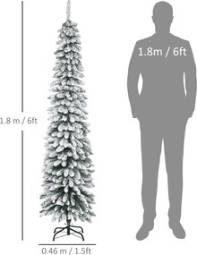 HOMCOM Brad de Crăciun Artificial cu Zăpadă și 395 Ramuri, 46x46x180 cm, Verde | Aosom Romania