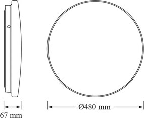 Osram - Plafonieră LED rotundă pentru baie, 36 W, 230 V, Ø 48 cm, IP44, alb