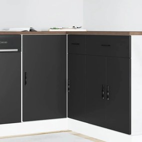 vidaXL Dulap de bază pentru chiuvetă “Lyon” din lemn negru prelucrat