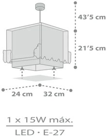 Dalber D-63532 - Lustră copii TRAIN 1xE27/60W/230V
