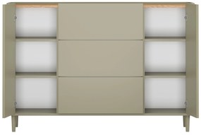 Comodă Elivo 150 cm cu sertare pe picioare - eucalipt / stejar baltic dune