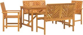 vidaXL Set de masă pentru grădină 5 pcs Maro Lemn Solid de Acacia