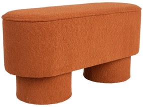 Bancă cărămizie cu tapițerie din țesătură bouclé Marcos – White Label