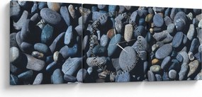 Tabloul cu pietre pe plajă (cu ceas) (90x30 cm)