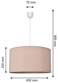Lustră pe cablu ALBA 1xE27/15W/230V d. 45 cm bej