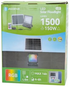 Proiector LED RGB solar dimabil Aigostar LED/15W/3,2V IP66 + telecomandă