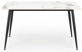 Masă de bucătărie Webster 140 cm, marmură / negru