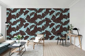 Tapet Big Ginko, Turquoise, Rebel Walls