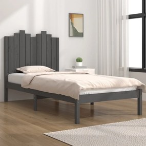 3103745 vidaXL Cadru de pat single, gri, 90x190 cm, lemn masiv de pin