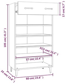 Pantofar, stejar sonoma, 60x35x105 cm, lemn compozit 1, Stejar sonoma