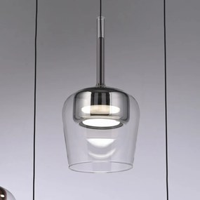 Pendul LED Smart cu Telecomanda, CCT, Sticla, Argintiu, Q-KON