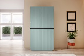 Dulap Nicole dormitor 100 cm - salvie MDF / mânere negre