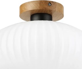 Plafonieră HARMA WOOD 1xE27/15W/230V stejar/alb Ø 30 cm