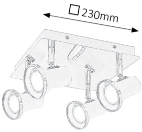 Plafoniera cu 4 spoturi directionabile pentru baie IP44 Steve 5500 RX