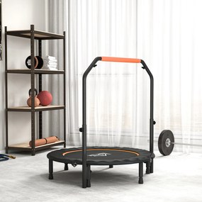 HOMCOM Trampolin Fitness Mini Pliabil de 45", cu Mâner Reglabil cu Spumă, Portocaliu | Aosom Romania