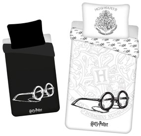 Jerry Fabrics Lenjerie de pat din bumbac luminosHarry Potter, 140 x 200 cm, 70 x 90 cm