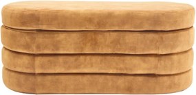 Bancheta cu spatiu de depozitare, Catifea Galben-Mustar, VOQUE 115cm A-46690 VC