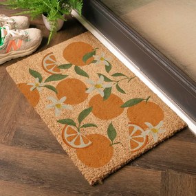 Covoraș de intrare din fibre de nucă de cocos 40x60 cm Orange – Artsy Doormats