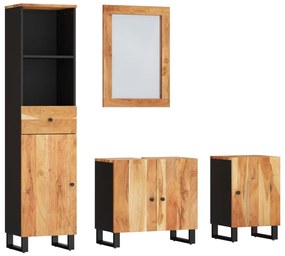 3200642 vidaXL Set mobilier de baie, 4 piese, lemn masiv de acacia