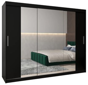 Dulap de haine 250 cm Toki 2 (negru mat + negru mat). 1065032