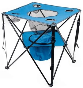 Masă pliabilă de drumeție + 2x scaun albastru