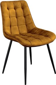 Set de 4 scaune ROADSTAR catifea galben mustar