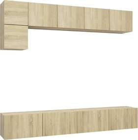 vidaXL Set de dulapuri TV, 5 piese, stejar sonoma, lemn prelucrat
