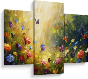 Tablou - Pajiște cu flori de primăvară, pictură (90x60 cm)