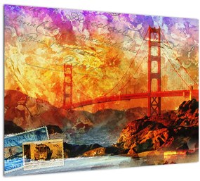 Tablou pe sticlă - Golden Gate, SanFrancisco, California (70x50 cm)